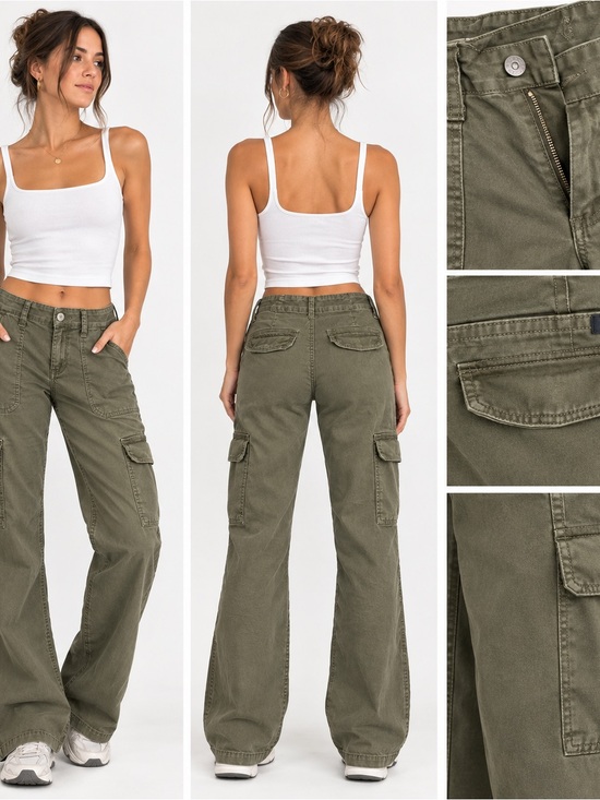 Sanctuary Pants - Sanctuary Army Green Cargo Pants Mid Rise Utility Size 25